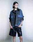 Bi Col Denim Military Pocket Jacket