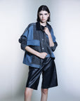 Bi Col Denim Military Pocket Jacket