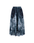 Garden Print Mesh Maxi Flare Skirt