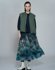 Garden Print Pleated Back Blouse