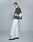 Garden Print Ruffle Panel Blouse