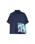 Garden Print Ruffle Panel Blouse