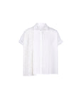 Floral Lace Pleated Back Poplin Blouse
