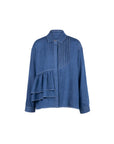 Denim ASY Ruffle Panel Blouse