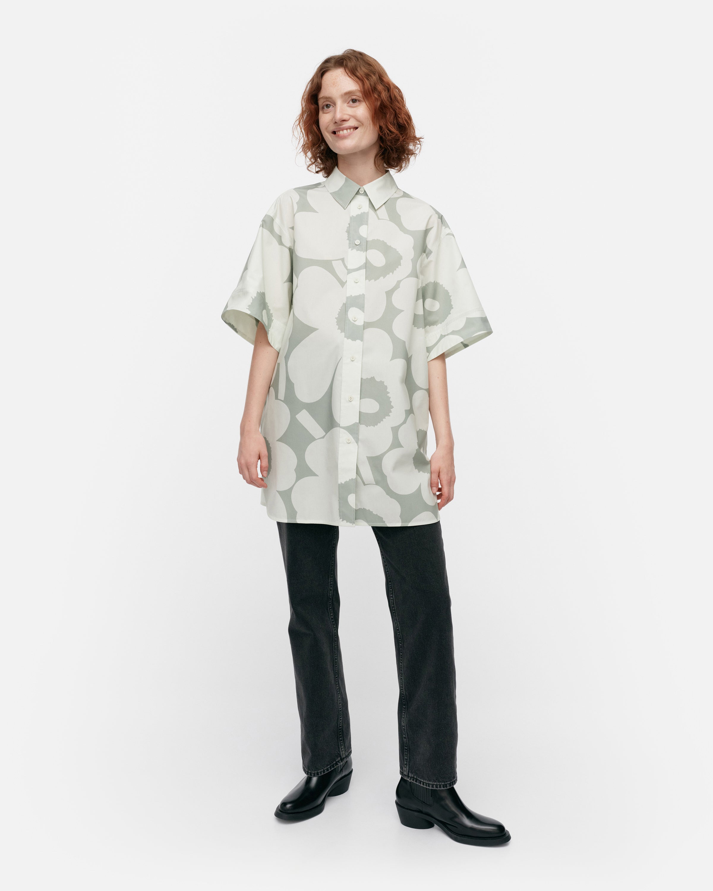 Nila Short Sleeve Unikko Cotton Poplin Shirt