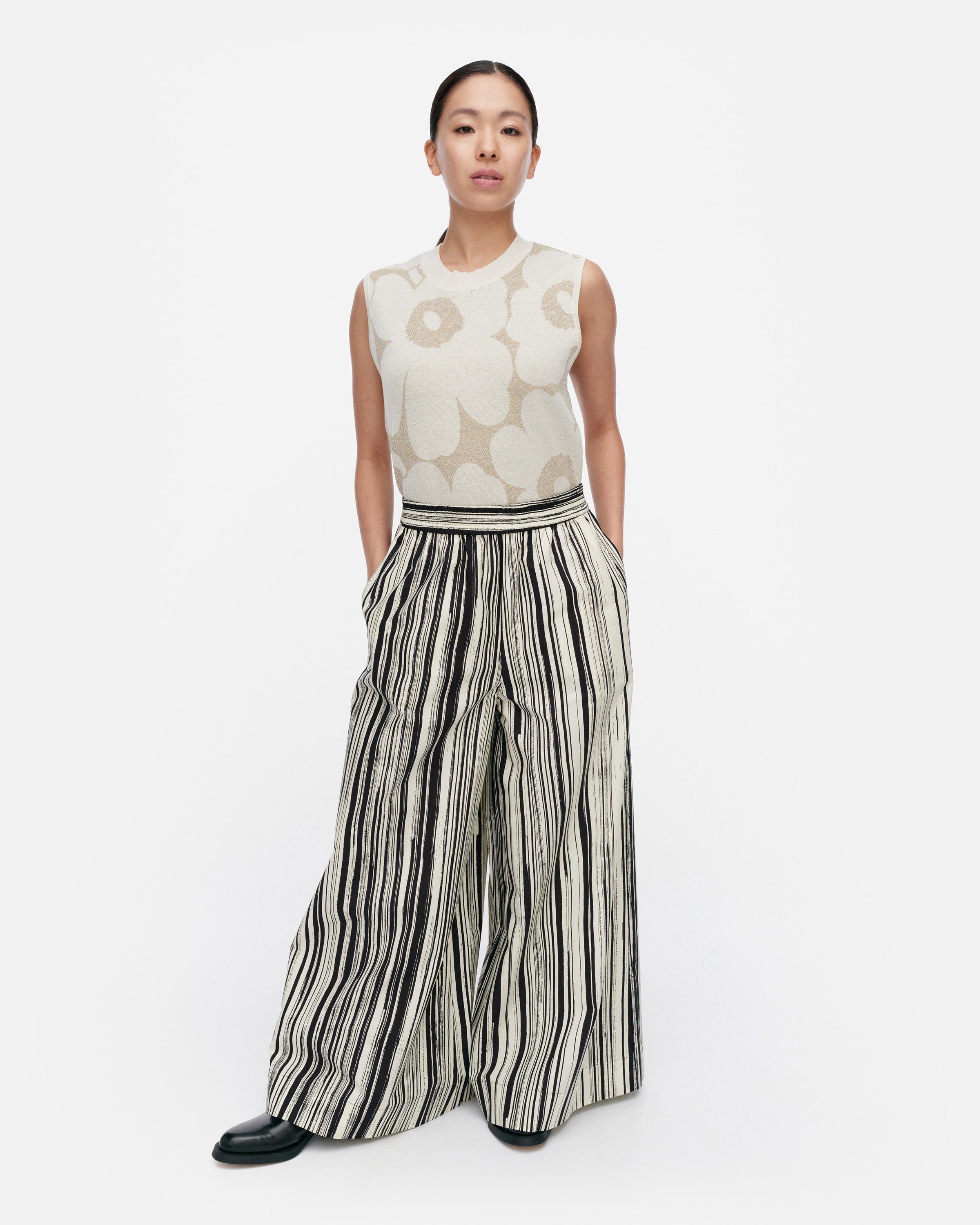 SH KOHTI SILUETTI COTTON POPLIN WIDELEG TROUSERS | MARIMEKKO
