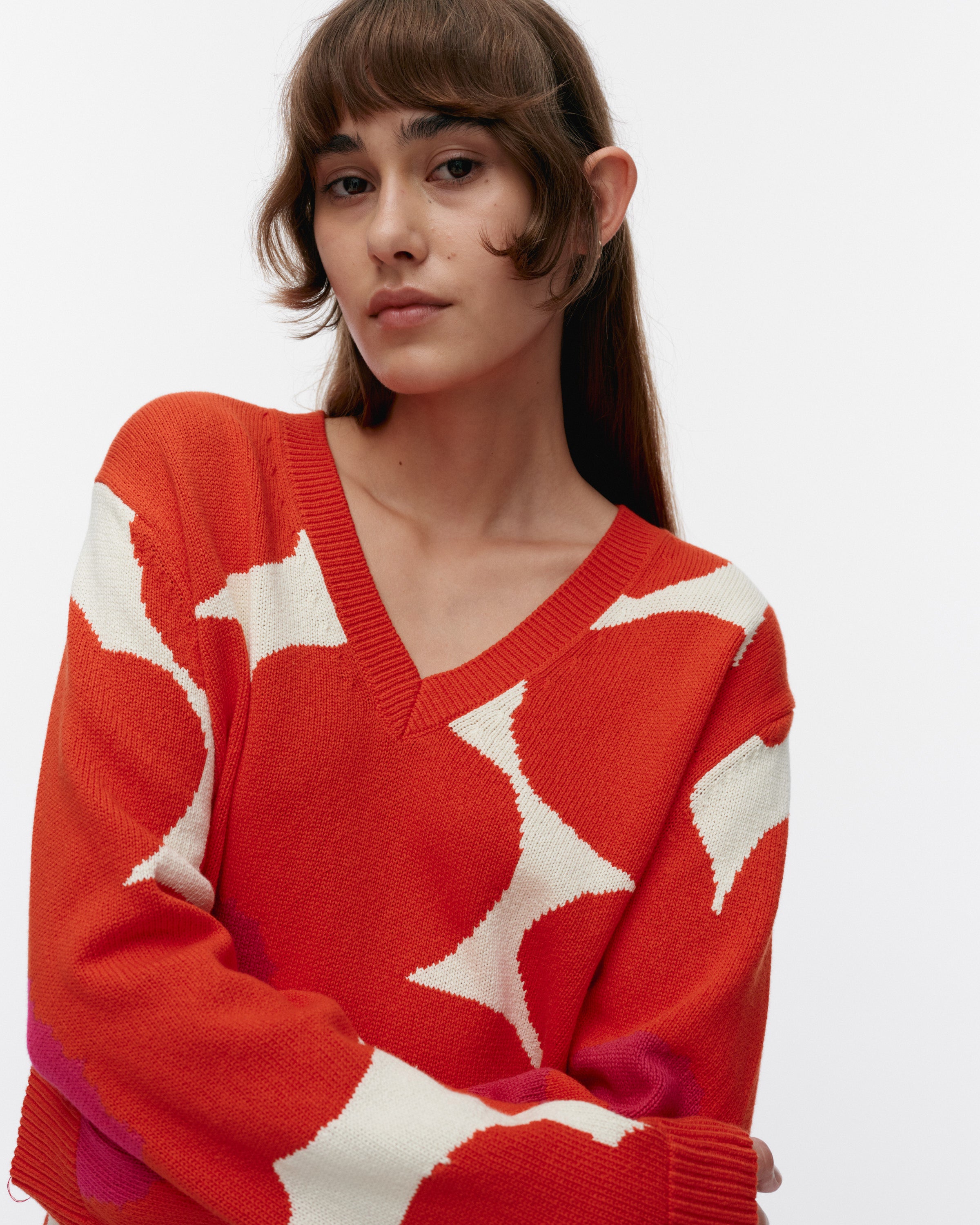 Paiva Unikko Knitted Cotton Long Sleeve Top 63cm