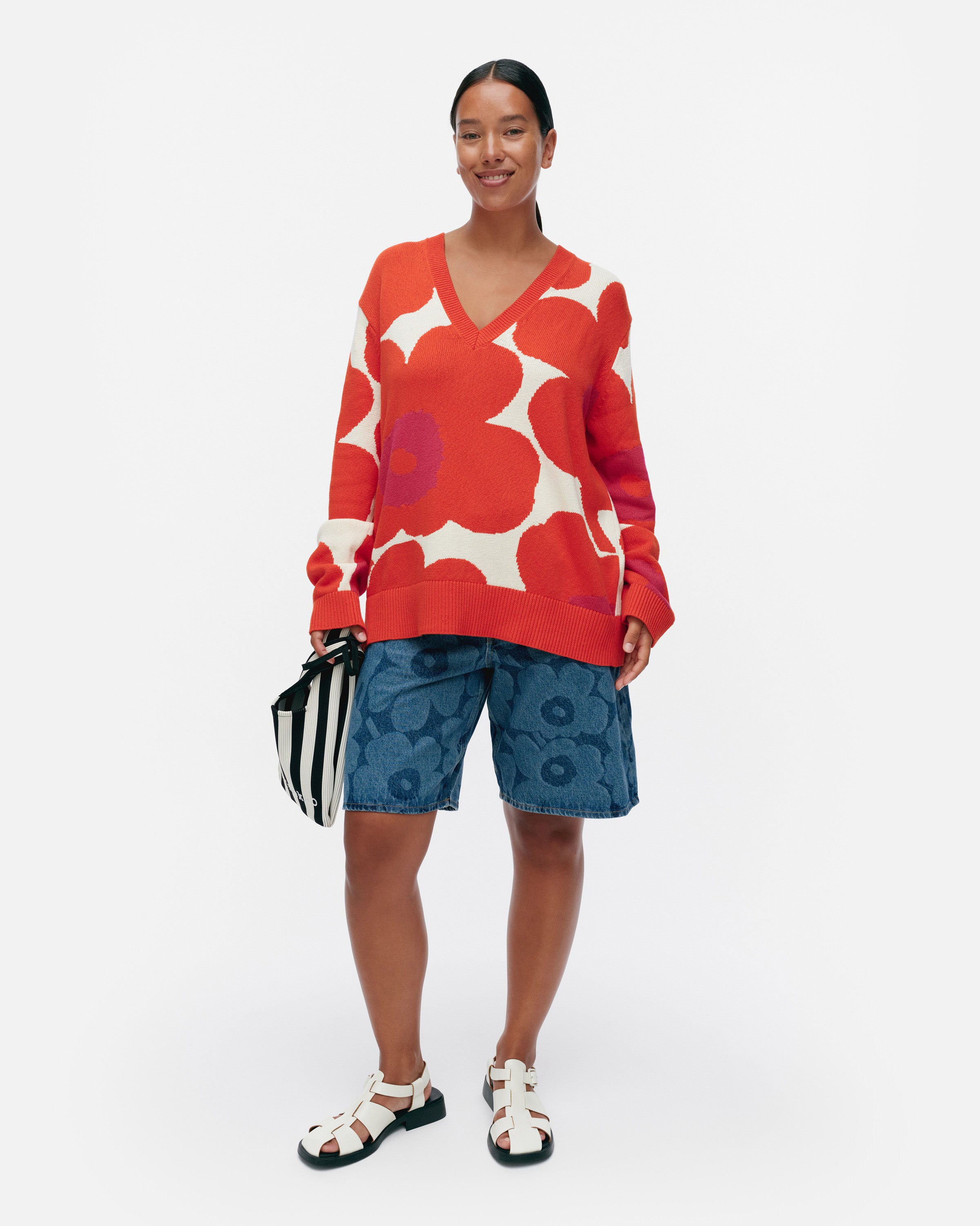 Paiva Unikko Knitted Cotton Long Sleeve Top 63cm