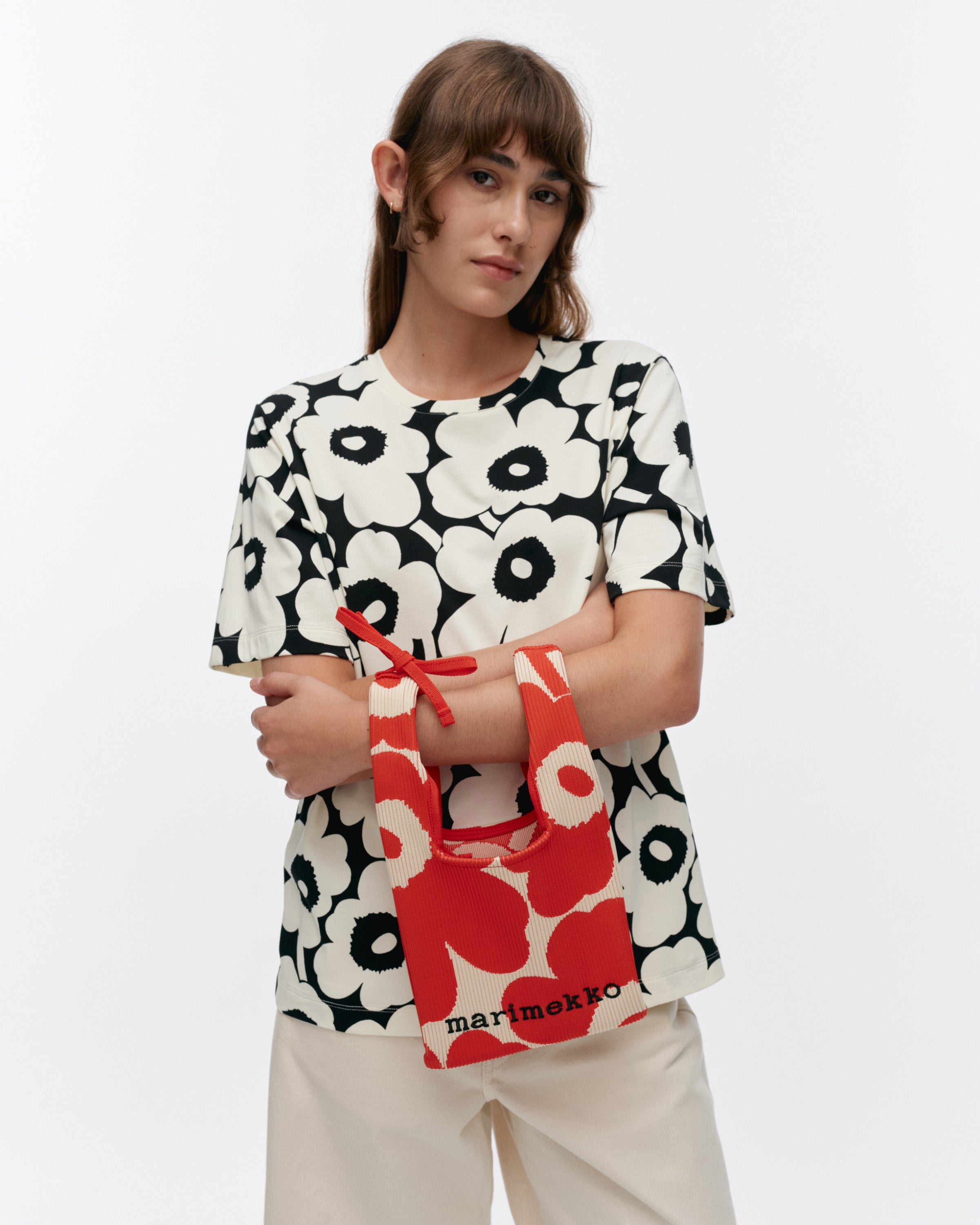 バッグ marimekko Unikko / Knitted Mini Tote UNIKKO KNITTED MINI TOTE BAG 18X18X12CM | MARIMEKKO