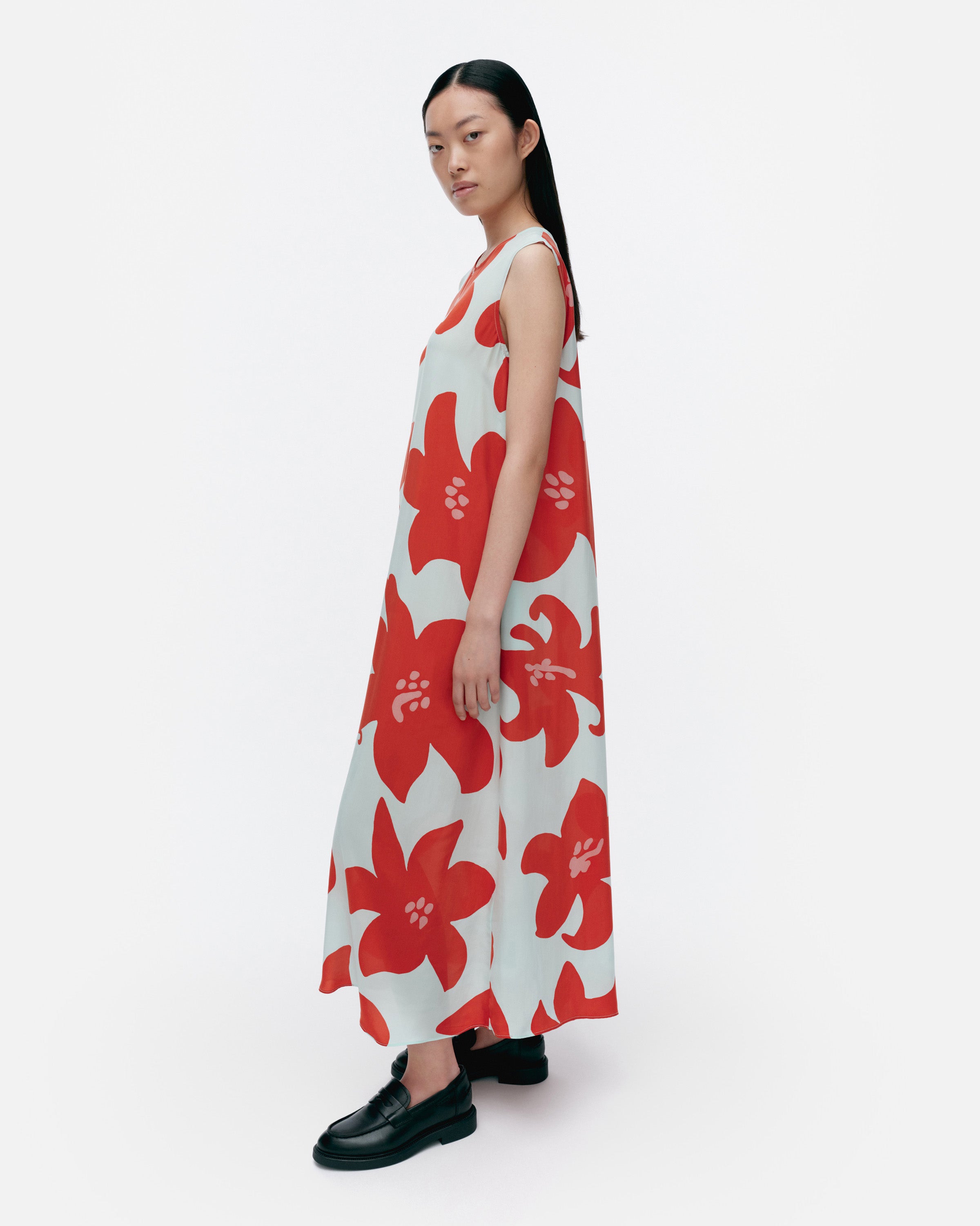 marimekko - Migot Villinarsissi ワンピース Marimekko Migot Villinarsissi Sleeveless Cupro Shift Dress