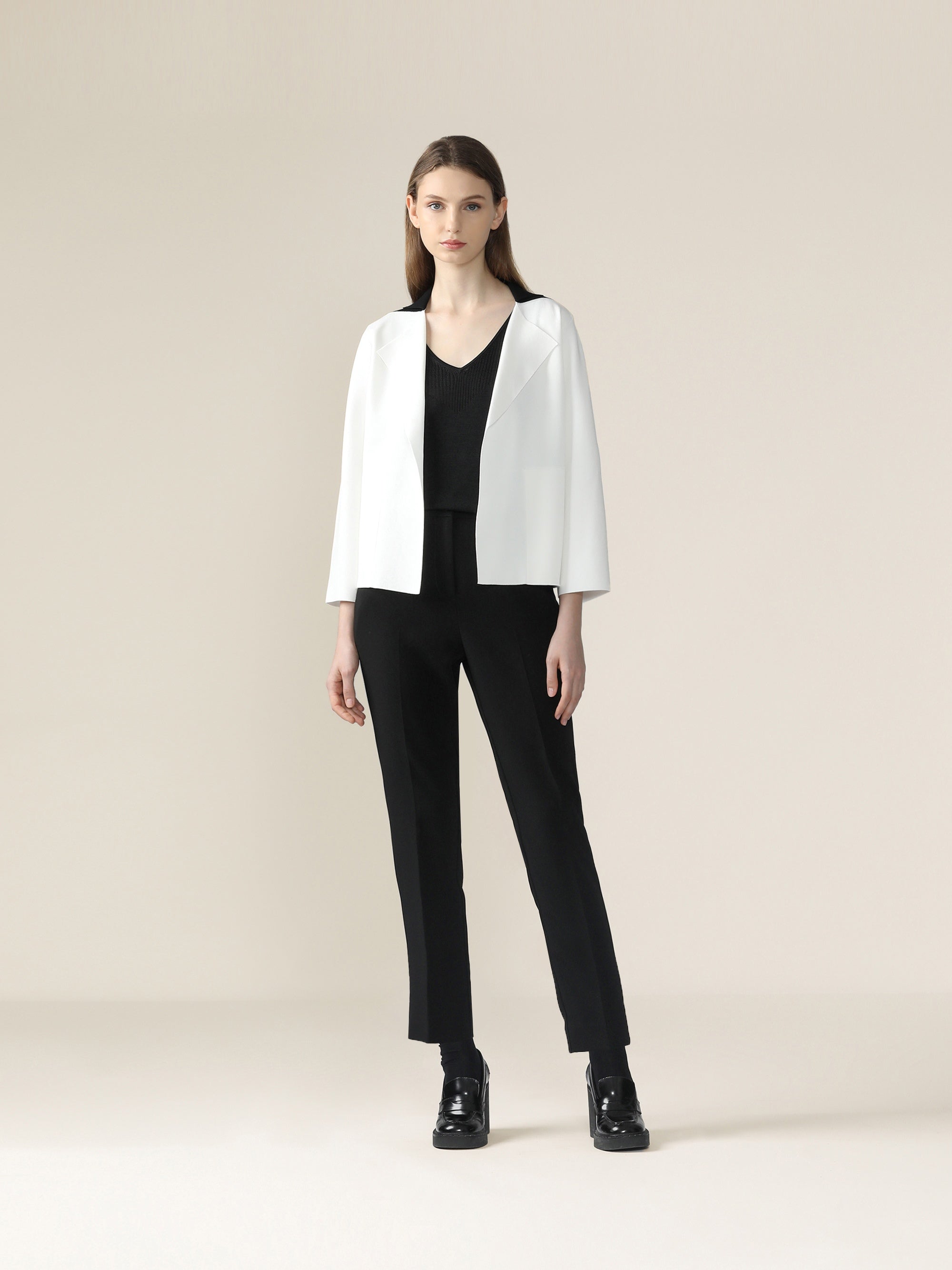 Poly Ankle Length Straight Leg Pants