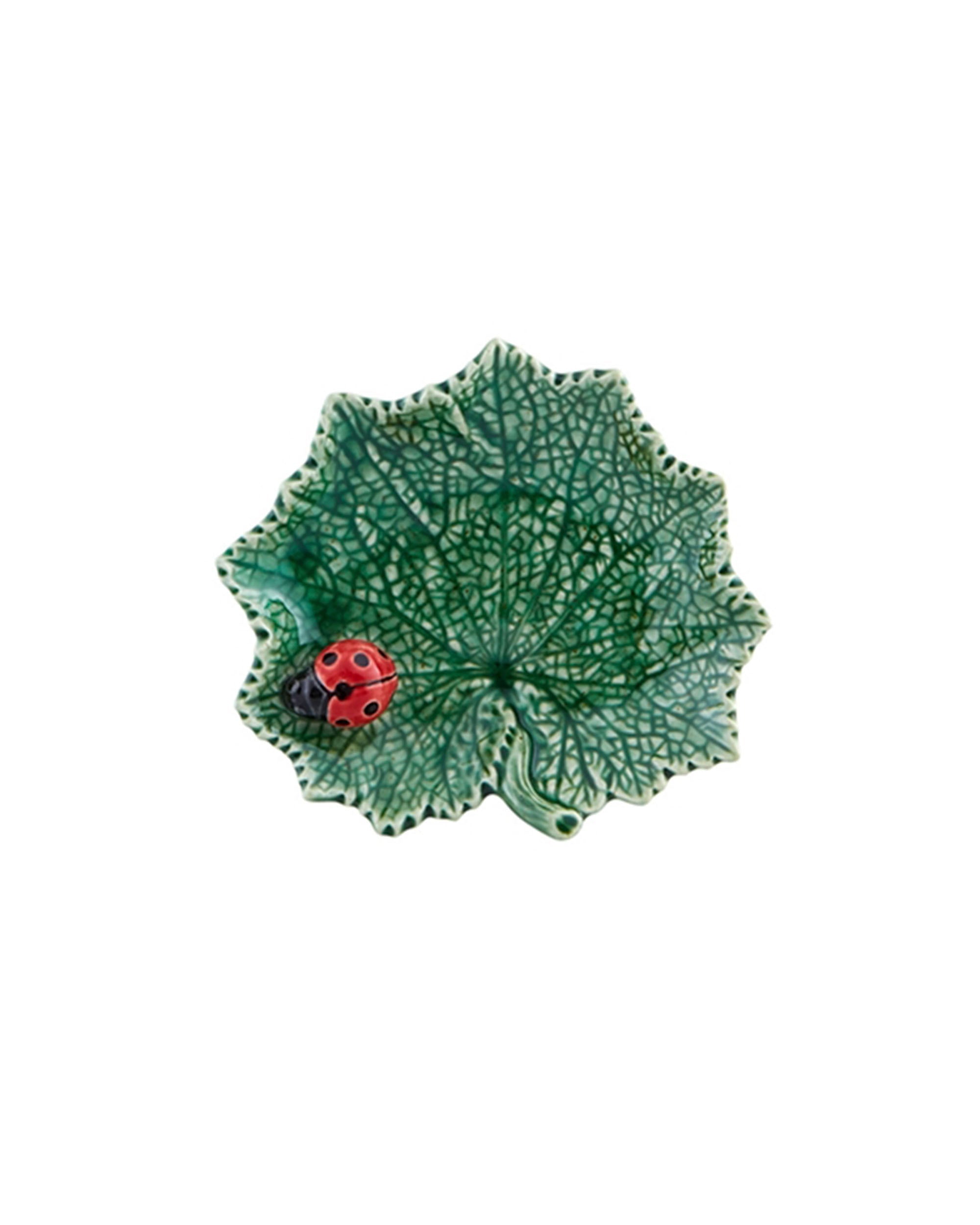 BORDALLO PINHEIRO Countryside Leaves Ragwort Leaf With Ladybug