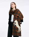 CITRUS Bouckle Horse On Tartan Checks Scarf