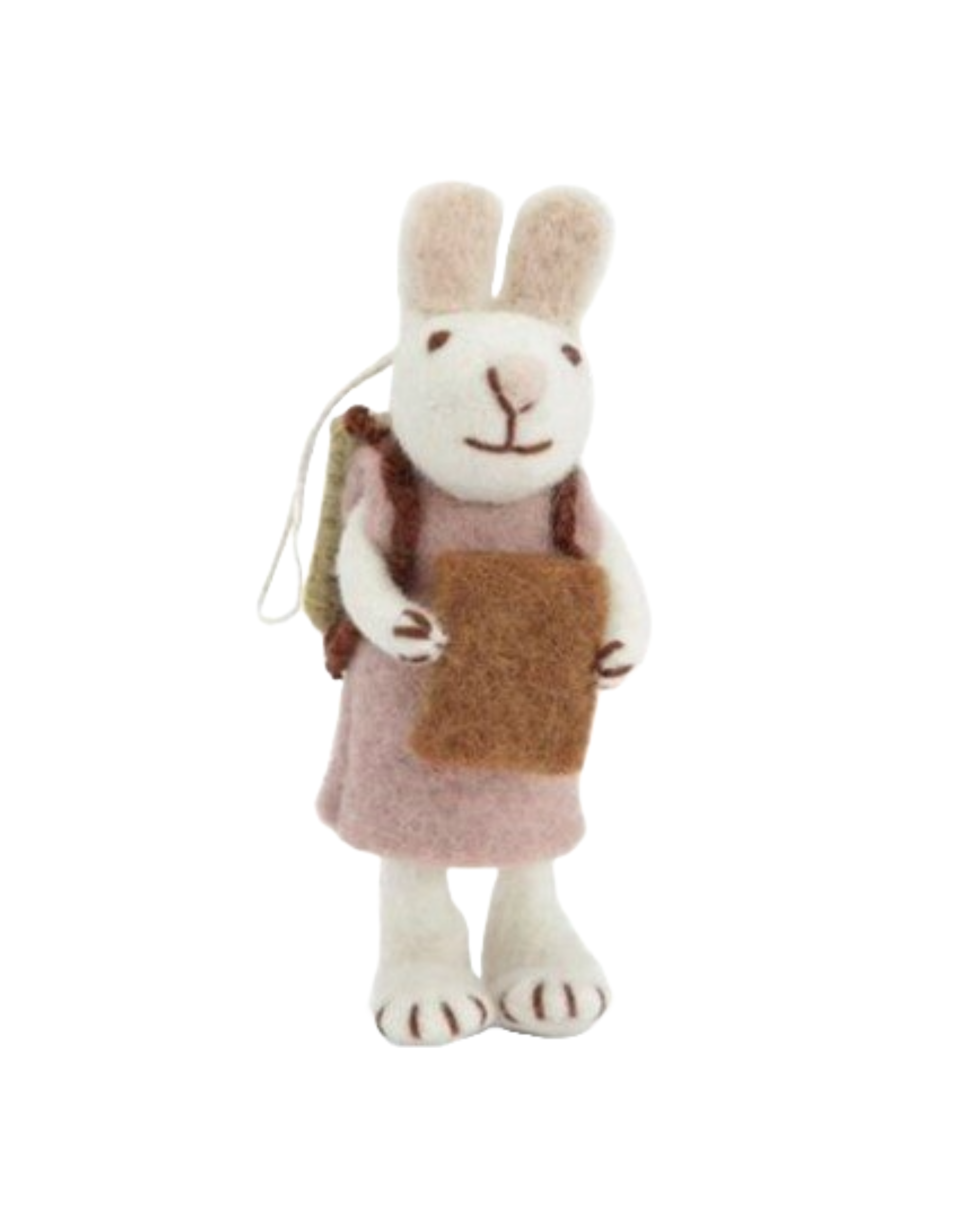 GRY & SIF White Bunny With Lavender Dress And Book Charm