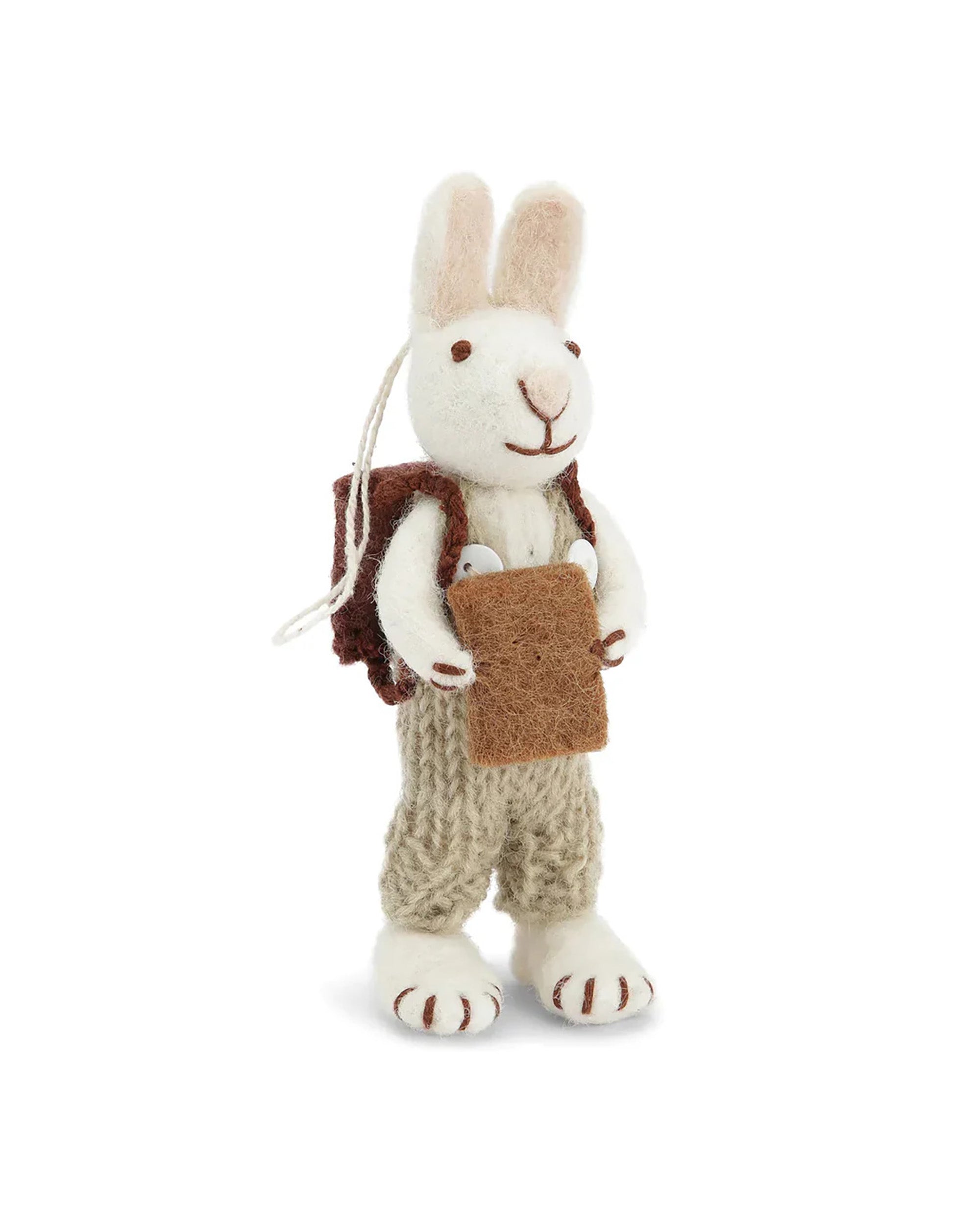 GRY & SIF White Bunny With Green Pants And Book Charm