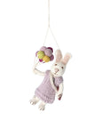 GRY & SIF New White Bunny Girl With Lavender Dress And Balloons Charm