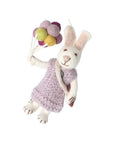 GRY & SIF New White Bunny Girl With Lavender Dress And Balloons Charm