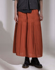 Grid Mixed Pleat Skirt