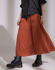 Grid Mixed Pleat Skirt