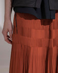 Grid Mixed Pleat Skirt