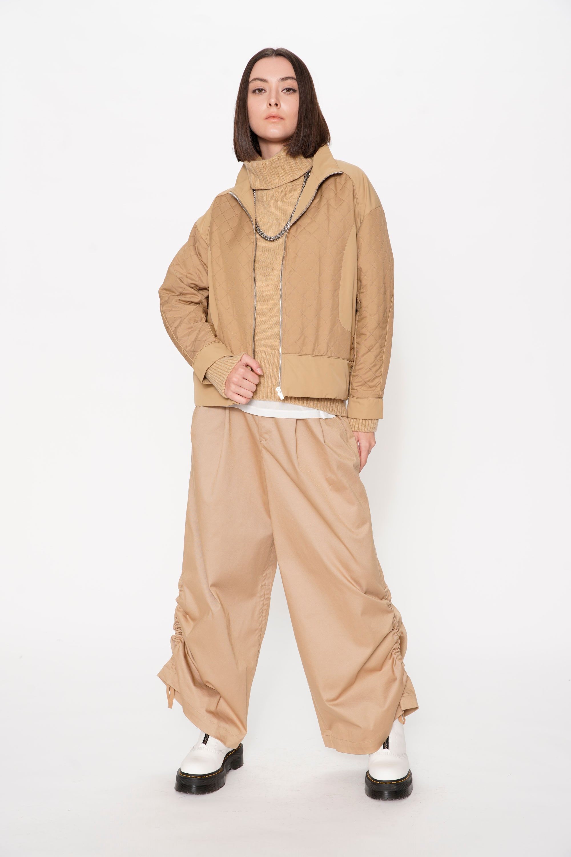 Zip Up Padded Bomber Jacket