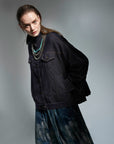 Denim Back Pleated Jacket
