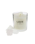 LOVE & STONES Glass Raw Energy Crystal Quartz Candle 290ml