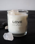 LOVE & STONES Glass Raw Energy Crystal Quartz Candle 290ml