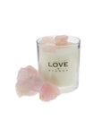 LOVE & STONES Glass Raw Dream Rose Quartz Scented Candle 290ml