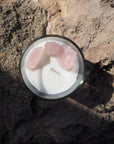 LOVE & STONES Glass Raw Dream Rose Quartz Scented Candle 290ml