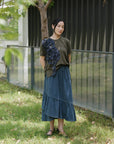 Sorona Cool Tee- Denim Fafa Motif Bubble Tee