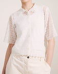 MIHOKO SAITO Lace Embroidery Shirt
