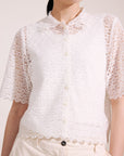 MIHOKO SAITO Lace Embroidery Shirt