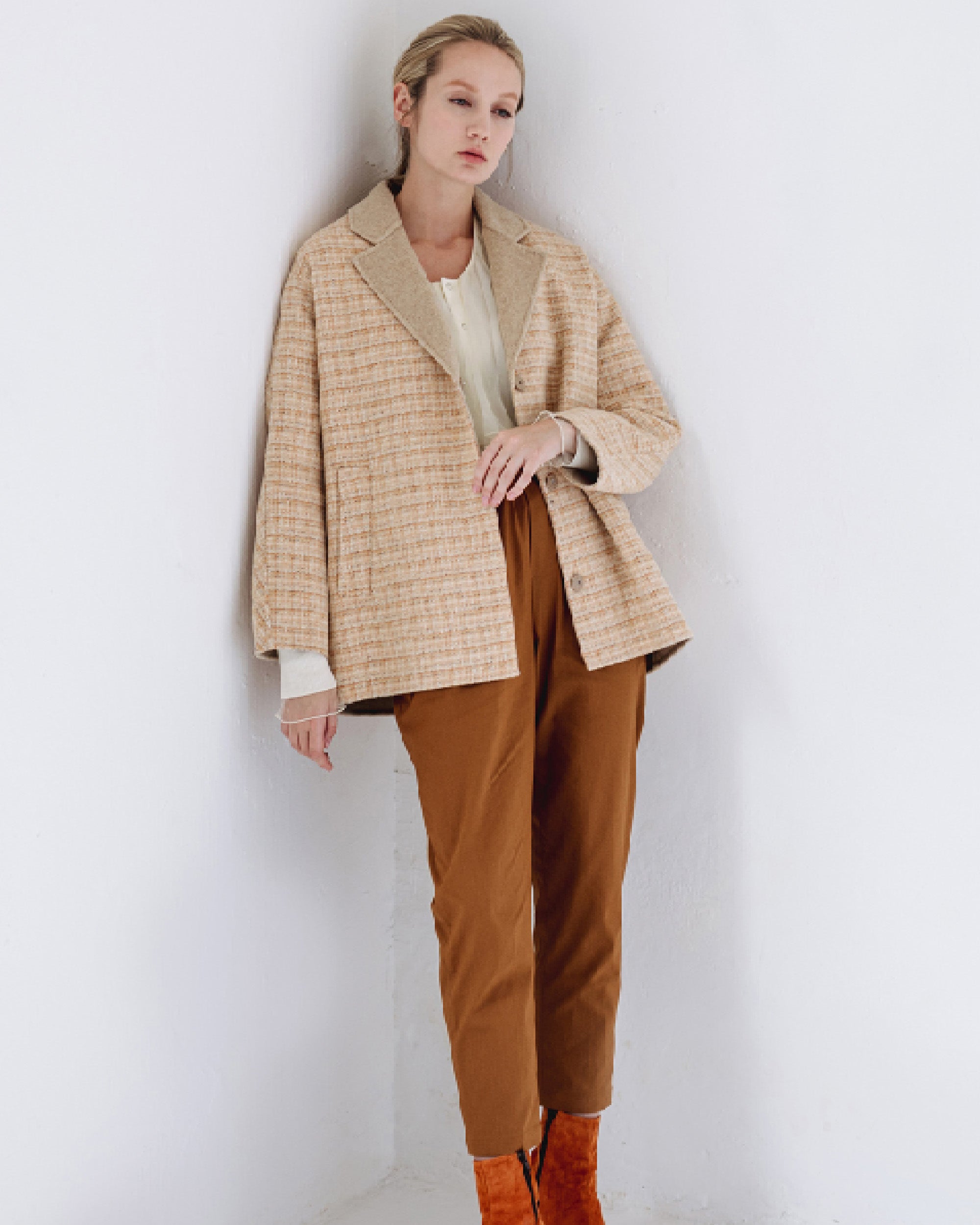 NORAH SUE Double Face Wool Blazer