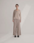 NORAH SUE 100% Cashmere V Neck Long Sleeves Top