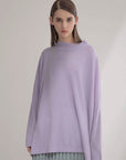 NORAH SUE Cashmere Square Cut Long Sleeves Top