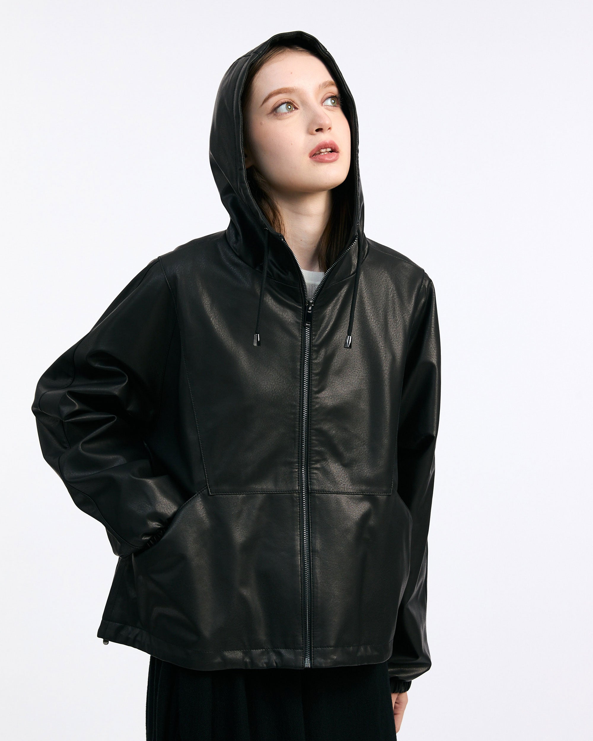 NORAH SUE Leather Zipup Blouson
