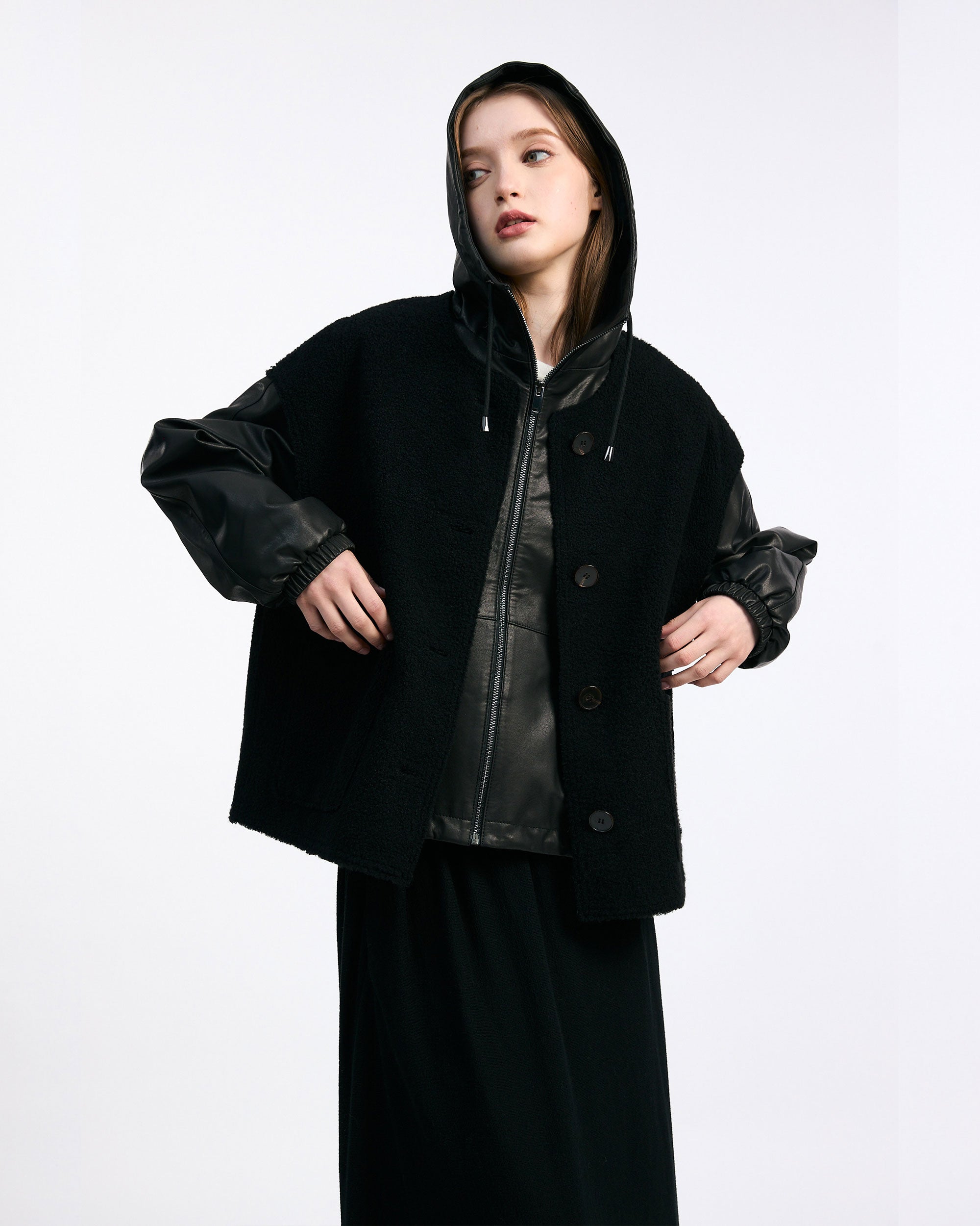 NORAH SUE Leather Zipup Blouson