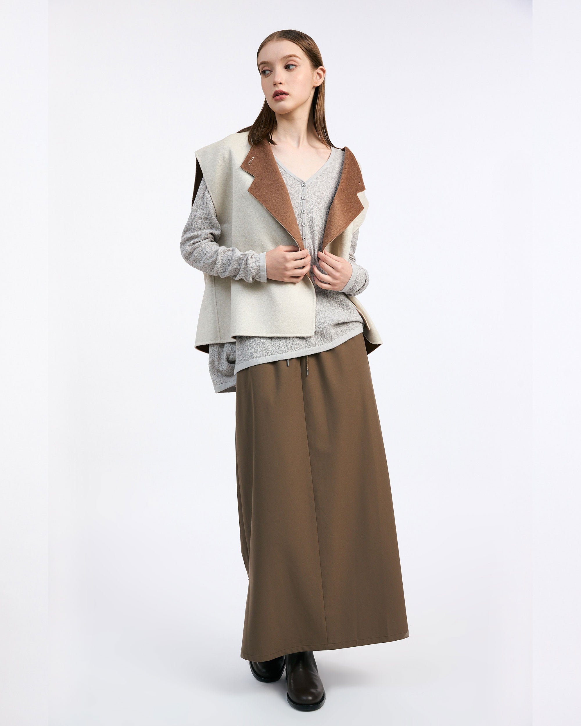 NORAH SUE Reversible Pure Cashmere Gilet