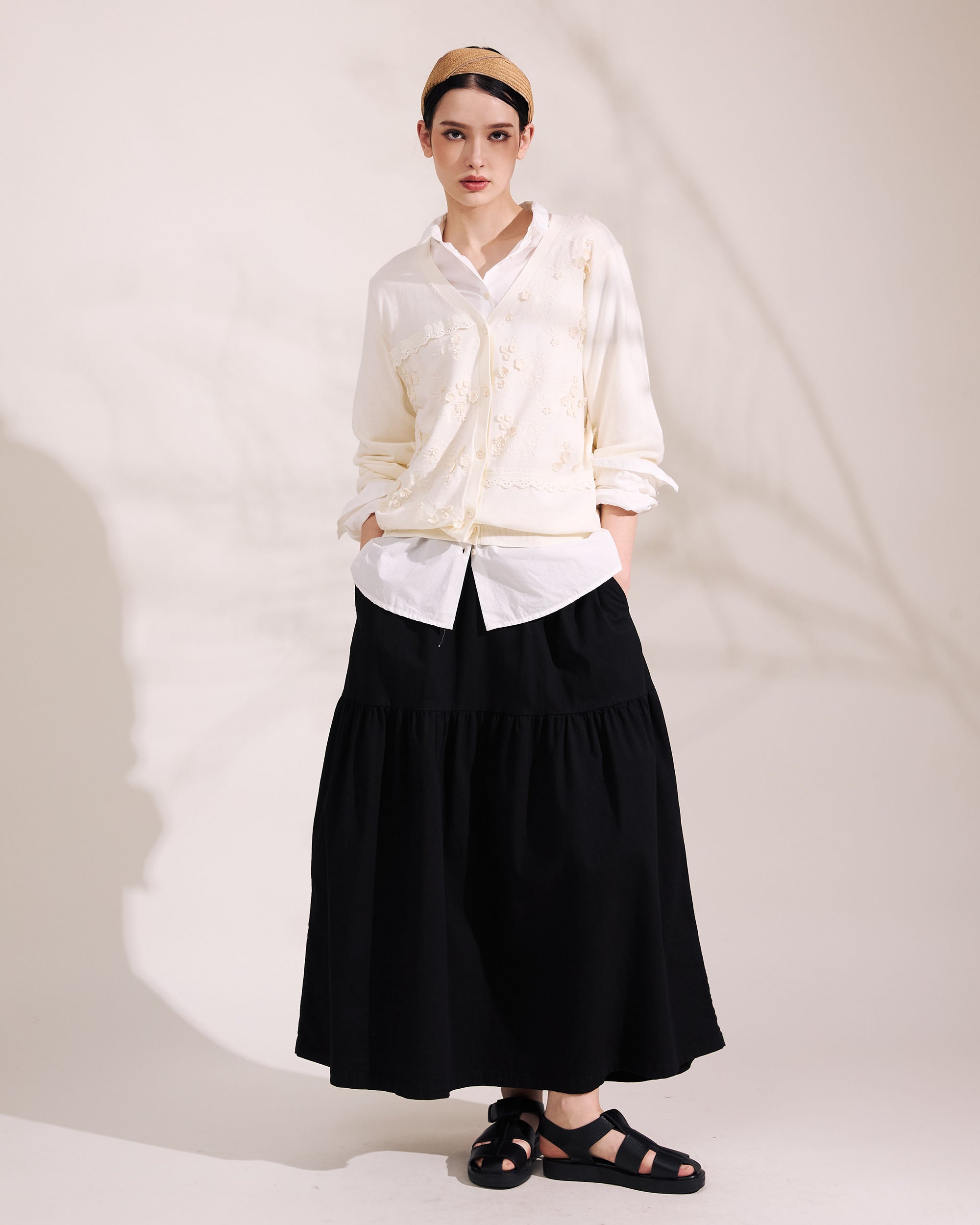 NORAH SUE Crochet Flowers Cardigan