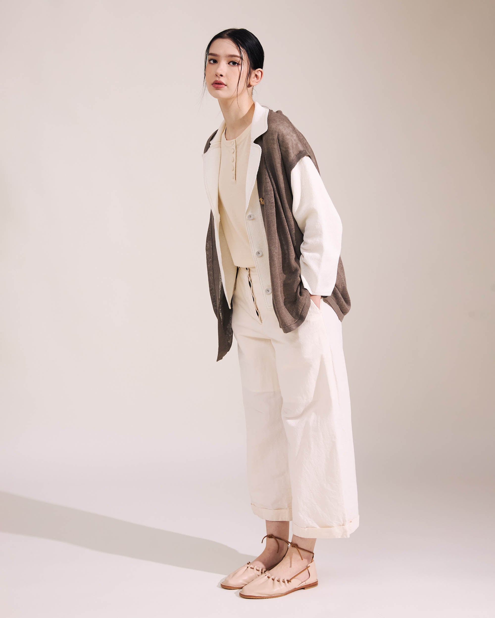 NORAH SUE Linen Cotton Cool Knit Jacket