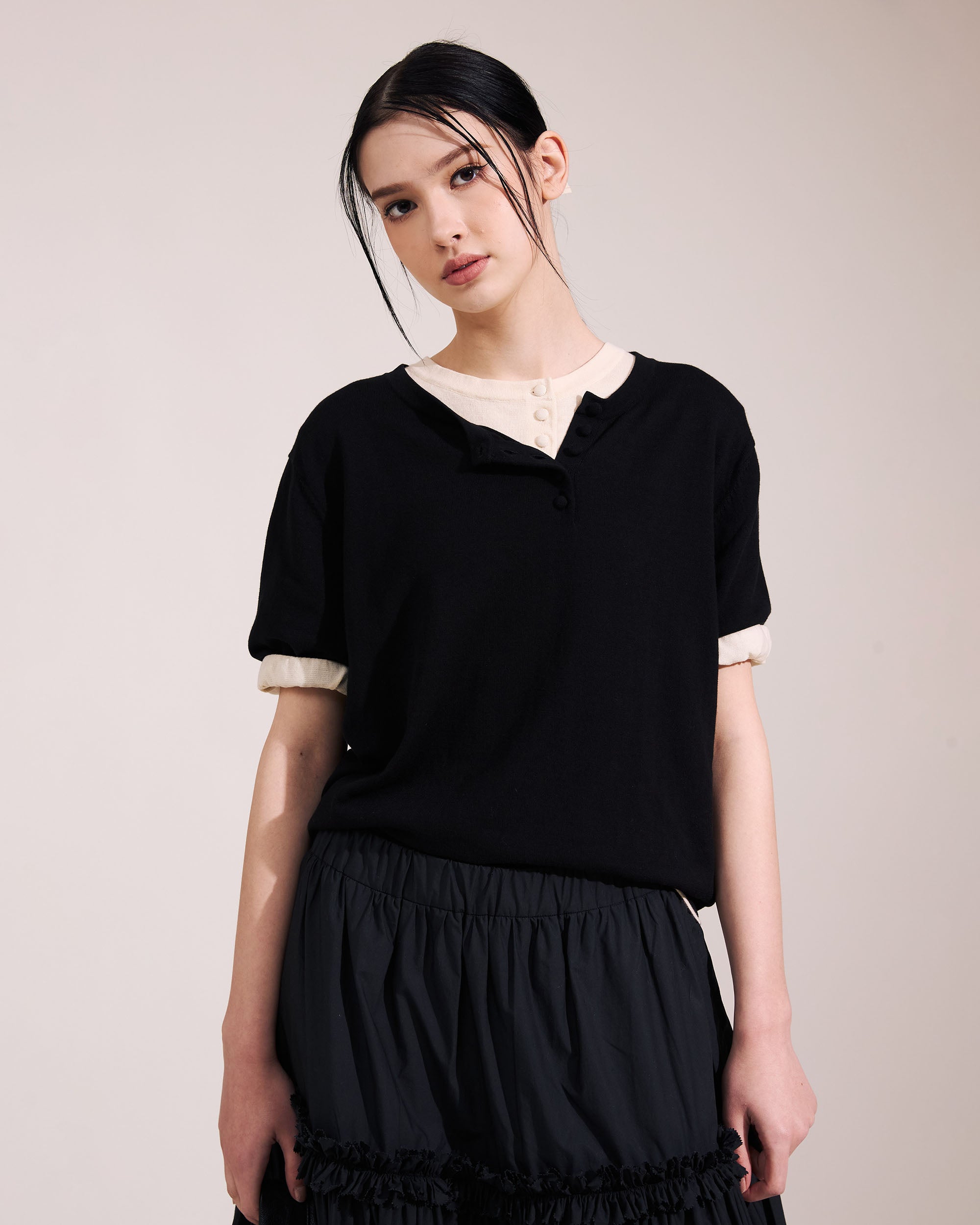NORAH SUE Summer Shades Cotton Short Sleeve Pullover