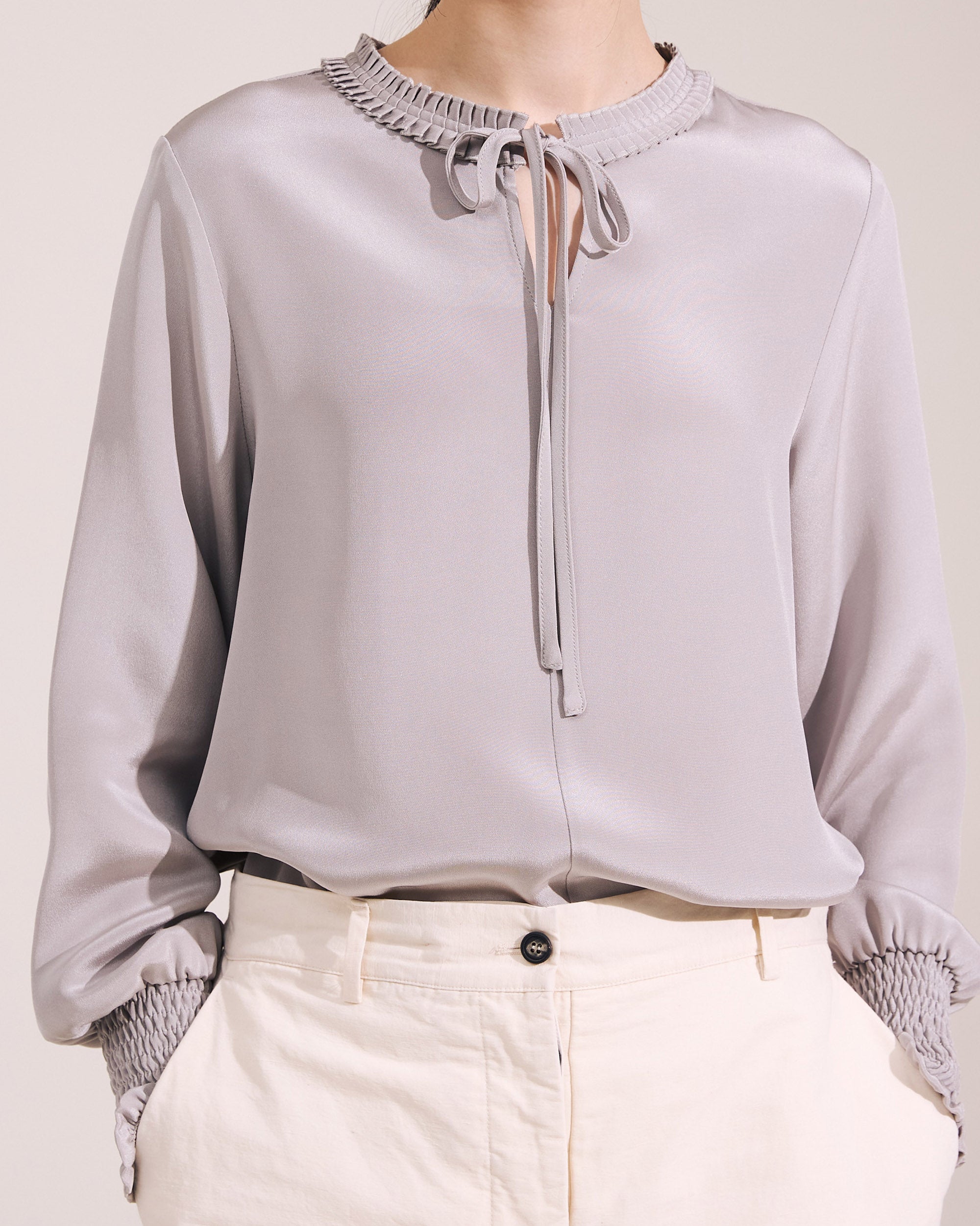 NORAH SUE Silk Boho Blouse