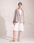 NORAH SUE Embroidery Short Trench Jacket