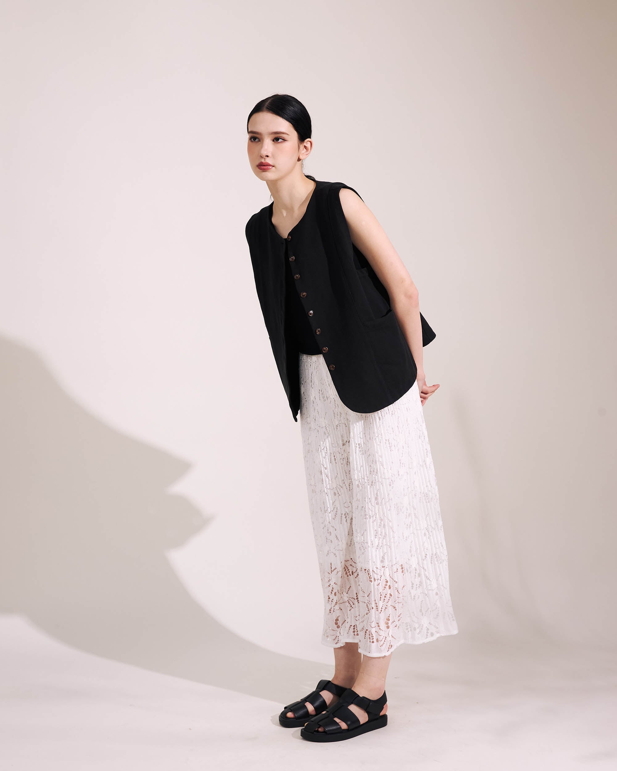 NORAH SUE Cotton Linen Vest