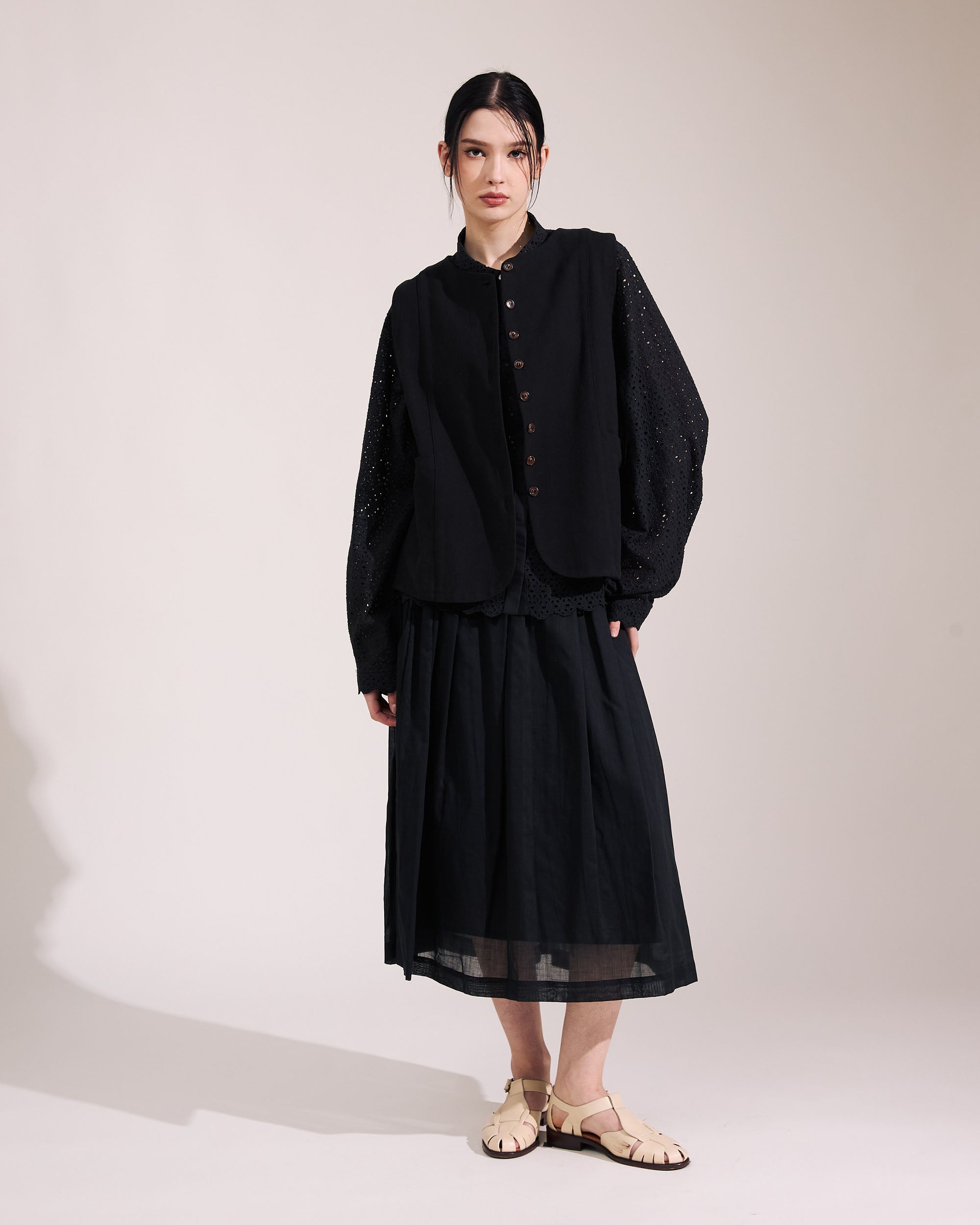 NORAH SUE Cotton Linen Vest