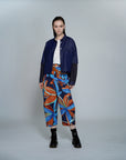 Abstract Floral And Geometric Print Baggy Pant