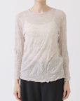 PAS DE CALAIS Wool Gauze Crinkle Jersey Pullover