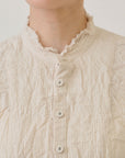PAS DE CALAIS Plain Shirring Brushed Blouse
