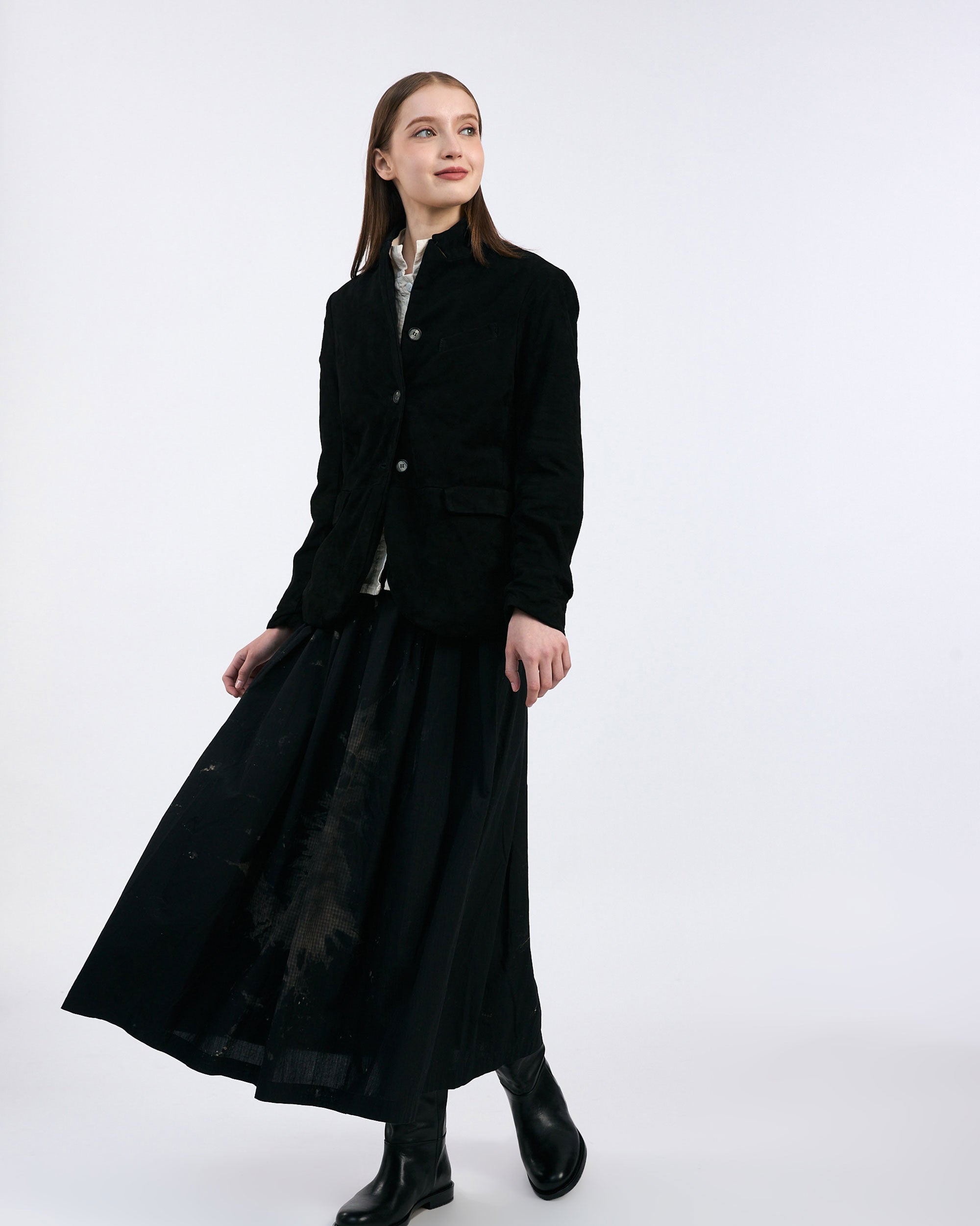 PAS DE CALAIS Cotton Checkered Gathered Skirt